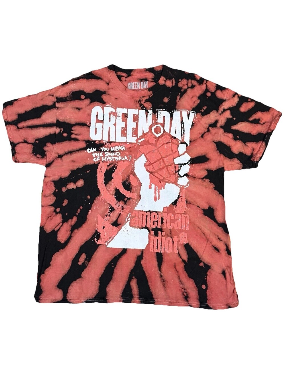 Green Day American Idiot Tie Dye T-Shirt Red Black NWT Large